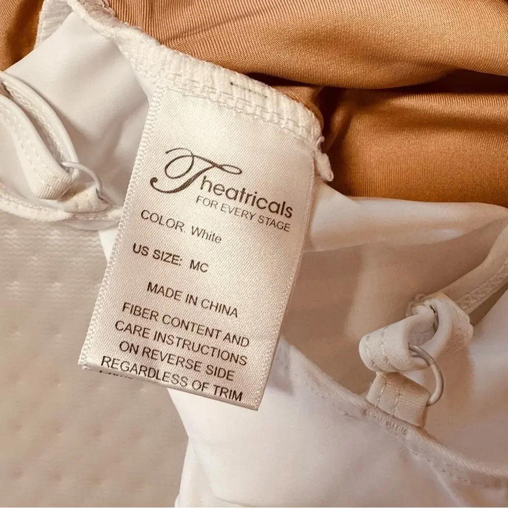 Theatricals Dancewear Solutions dance camisole cami WHITE Leotard ballet NWT‎ CM